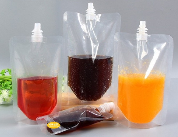 China Wholesale Plastic Packaging Bag For Juice Soft Drink And Fruit Fuice Stand Up Spout Pouch Alcohol Liquid Packaging