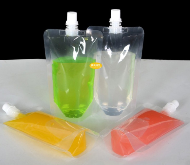 China Wholesale Plastic Packaging Bag For Juice Soft Drink And Fruit Fuice Stand Up Spout Pouch Alcohol Liquid Packaging