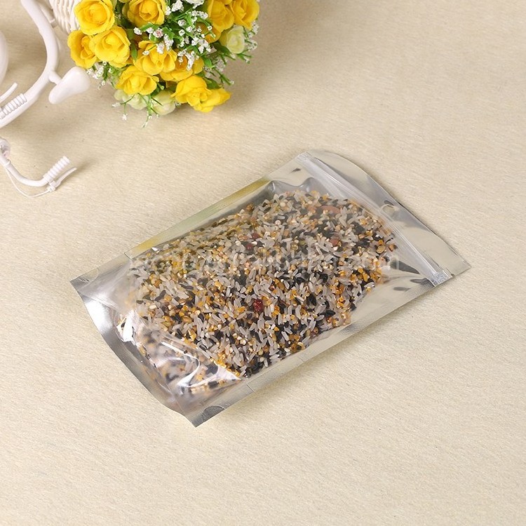 Good quality silver zip lock aluminium foil bag laminated dried food bag zipper lock stand up pouches bags