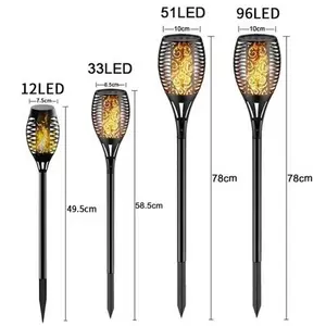 Dancing Flickering Flame, Outdoor Solar Lights Landscape Decoration Lighting for Garden, Yard, Backyard, Mini Solar Tiki Torches