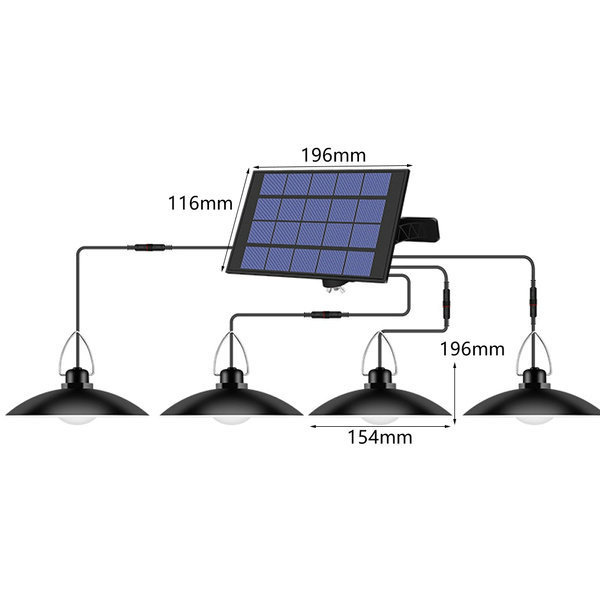 Waterproof Double 2 3 4 Head Solar Pendant Light Outdoor Indoor Solar hanging Lamp  emergency  Light Solar Pendant Light