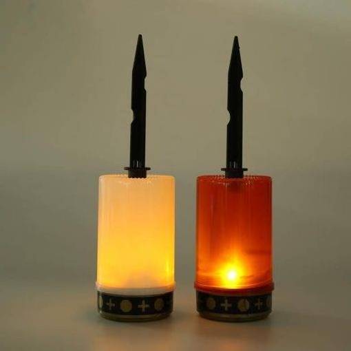 Flameless LED Solar Candle Lamp, Outdoor Waterproof Electronic Memorial Candle Decorative Tea Lights for Cemetery