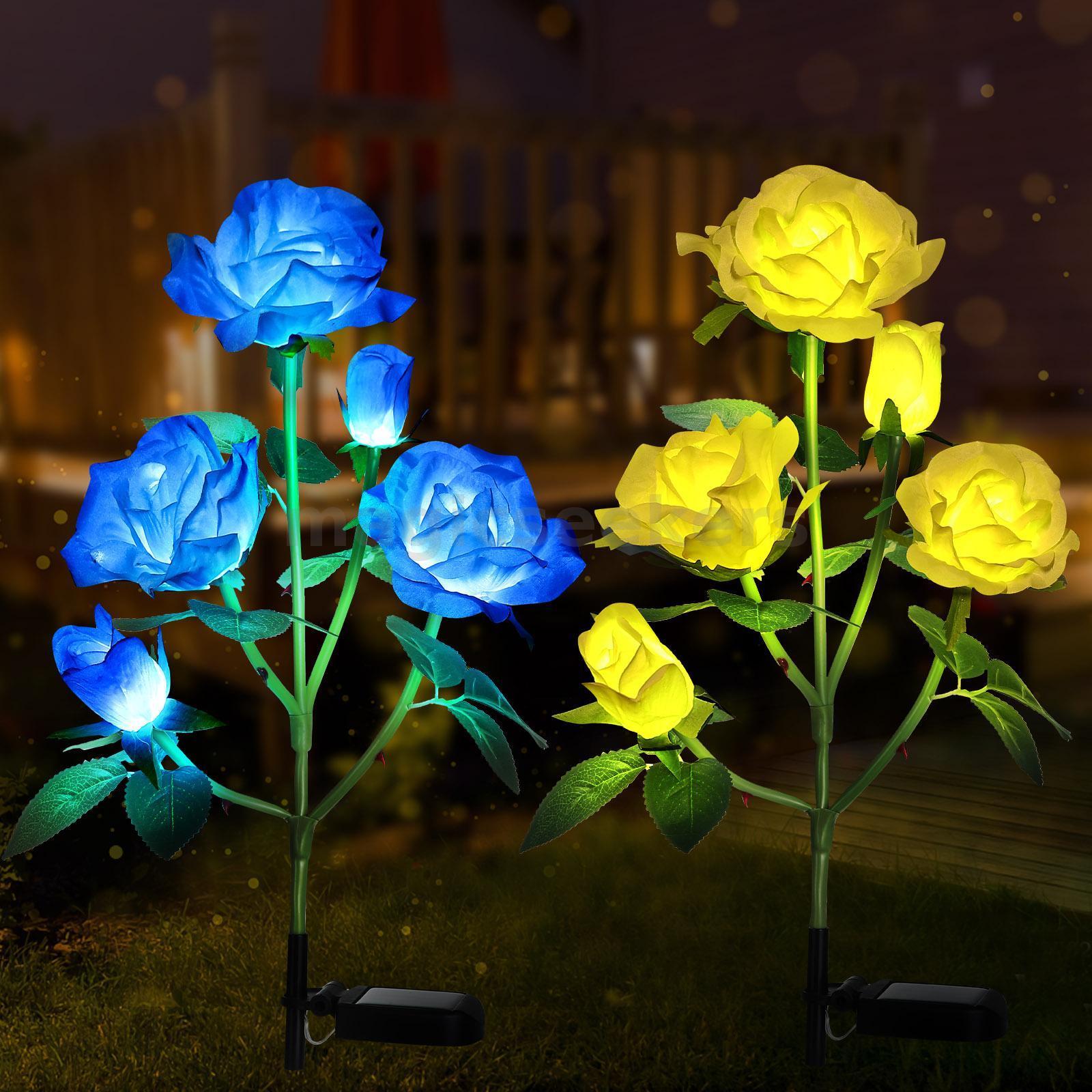 5 LED Solar Rose Flower Light Waterproof Garden Landscape Lamp Outdoor Lawn Lamp Home Patio Yard Decorative Flower Night Light