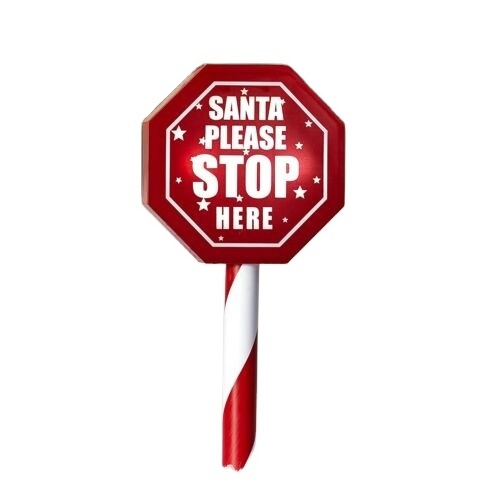 Solar Lighted Sign Santa Stop Here Yard Stake for Outdoor solar garden light Halloween Christmas stanta for Festival holiday