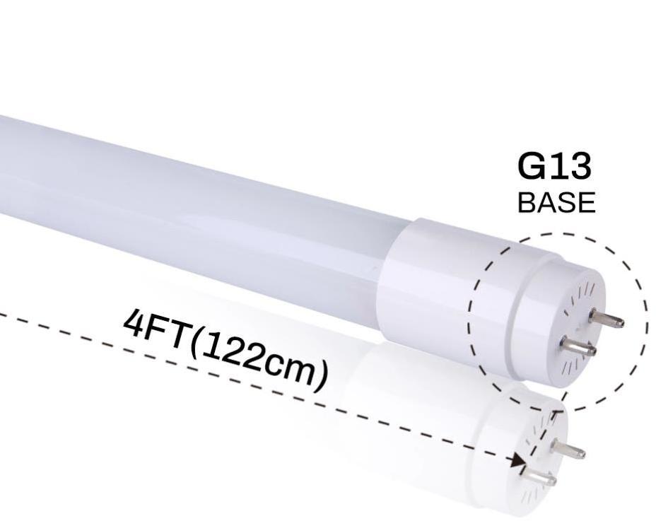 T8 LED 4FT Tube Light Bulbs Ballast Bypass Fluorescent Replacement, 3000K 4000K Daylight, 9W 18W 20W, Frosted Cover,