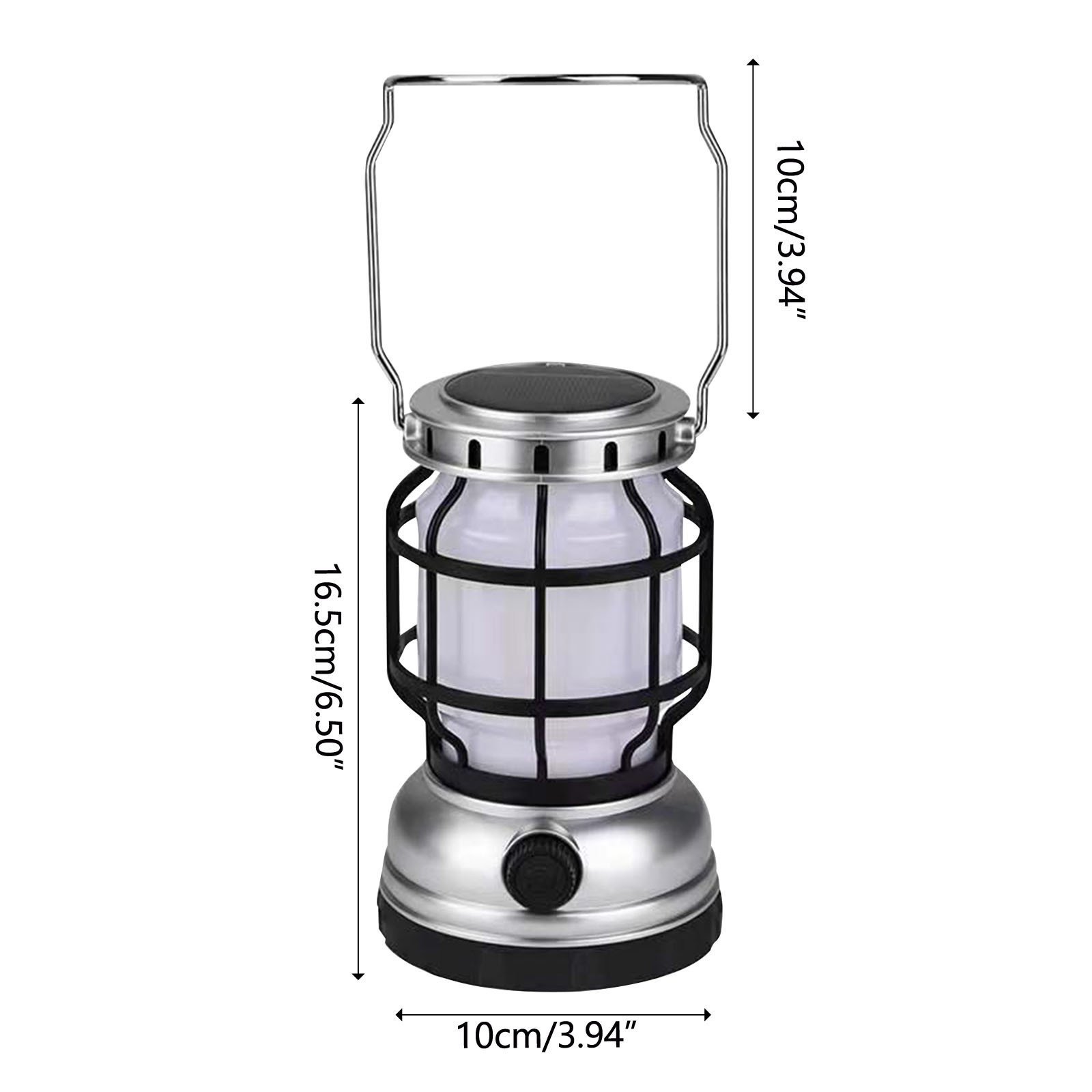 Camping Solar Lantern Outdoor Waterproof Rechargeable Lantern LED Hang Lights for Camping Flickering Flame Light