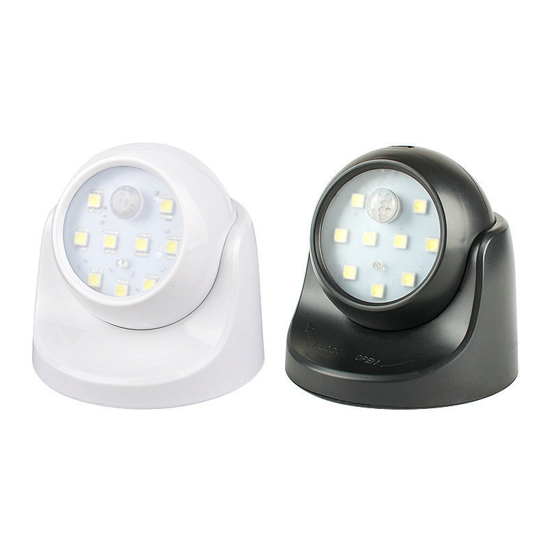 Wireless Motion Sensor Light 9 LED AAA Battery Powered 360 Degree Rotation Night Light Motion LED Indoor Outdoor Wall Lamp