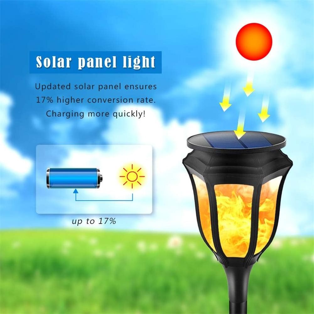 51led Flame Flickering Dancing Torch Light solar flame light post wall lamp Outdoor solar flickering flame torch