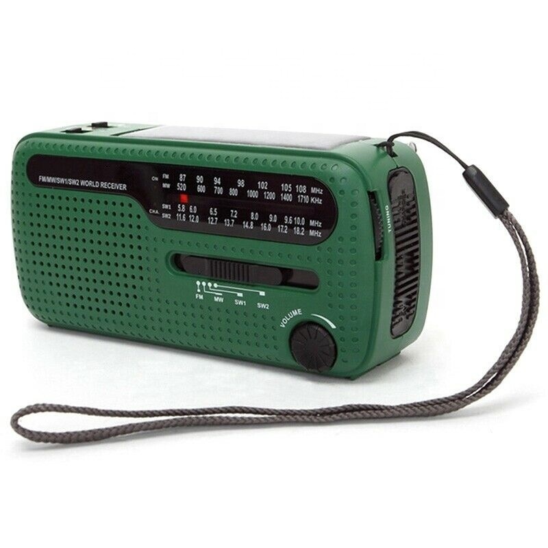 Emergency Earthquake Kit Portable Radios Battery and Ac Powered, Fm Radio, Hand Crank solar torch with radio cell phone charger