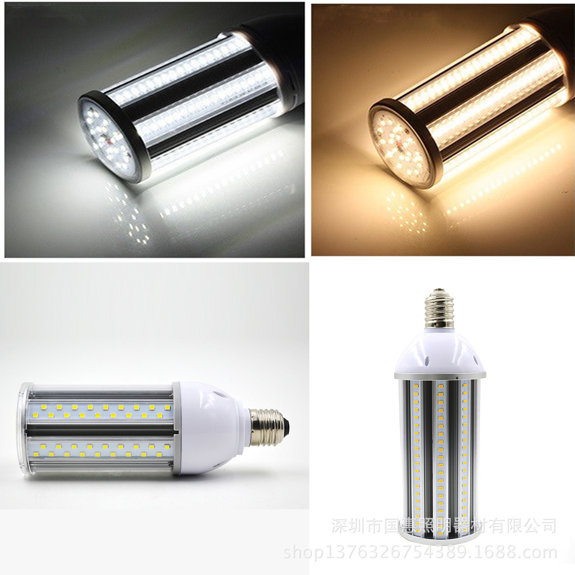 30W/60W/80W/100W/120W/150W/200W LED Corn Light Bulb E26 E27 Base LED Corn Lamp 110V~277V Corn Cob Light Bulb