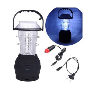 36led Portable Outdoor emergency led camping light solar camping lanterns with hand crank USB port cellphone charger