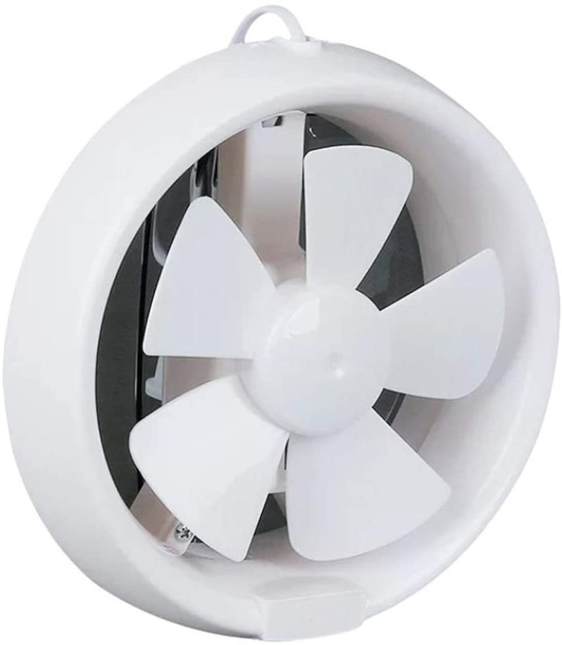 220V AC Round Exhaust Fan with Back PP Shutter Bathroom Round Plastic Oil Bearing Glass Mounted Window Exhaust Fan