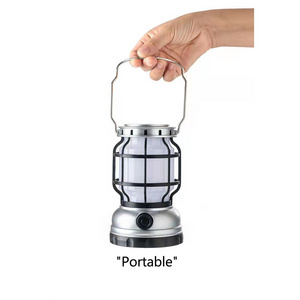 Camping Solar Lantern Outdoor Waterproof Rechargeable Lantern LED Hang Lights for Camping Flickering Flame Light