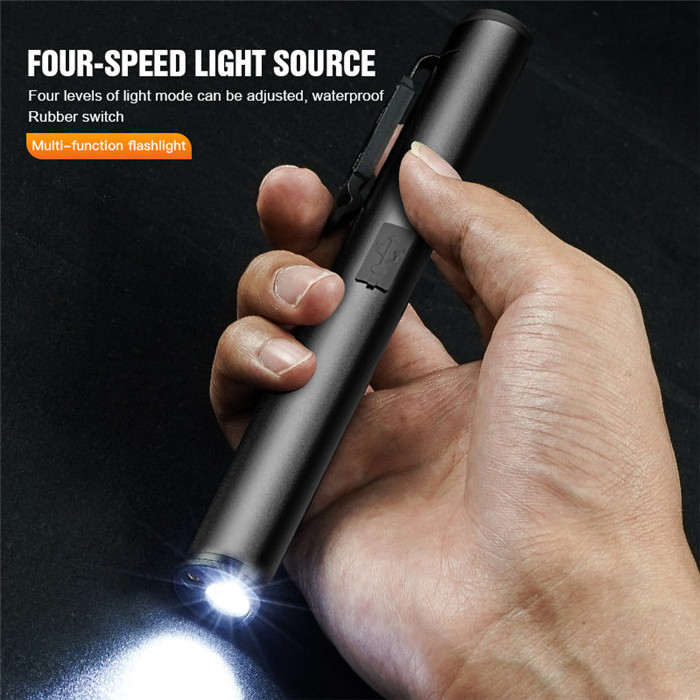 USB Rechargeable UV LED Torch Multifunction Laser Pointer Torch Light with Indicator Magnetic Pocket Handheld Work Light