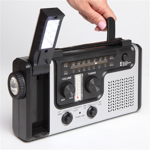 Portable Multifunction Solar Radio MW/FM/SW  LED Flashlight 1200mah Emergency Solar Alert Hand Crank Radio USB FT Card