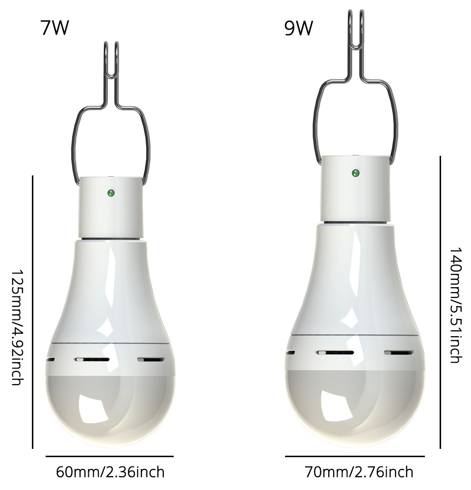 Solar Portable LED Light Bulb 7W solar indoor lighting system Rechargeable Lantern Emergency Lights Lamps with Remote Timer Shed