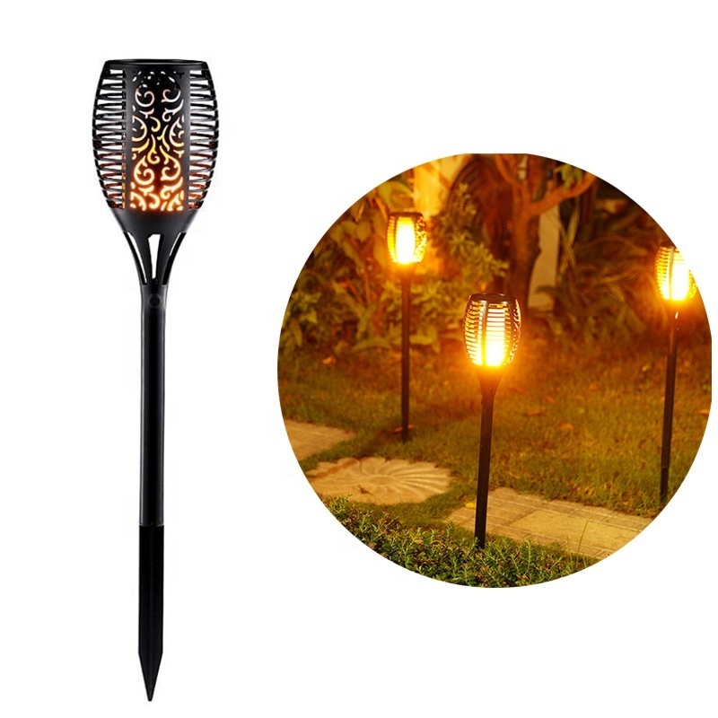 Solar Tiki Torch Lights LED Garden Waterproof Outdoor Courtyard Lamp Dancing Flame Flickering 12 33 54 96 LEDs  Landscape Light