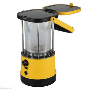 8LED 2.2W LED Portable Solar Camping Lantern with foldable solar panel and brightness setting Power bankTent Light Lantern