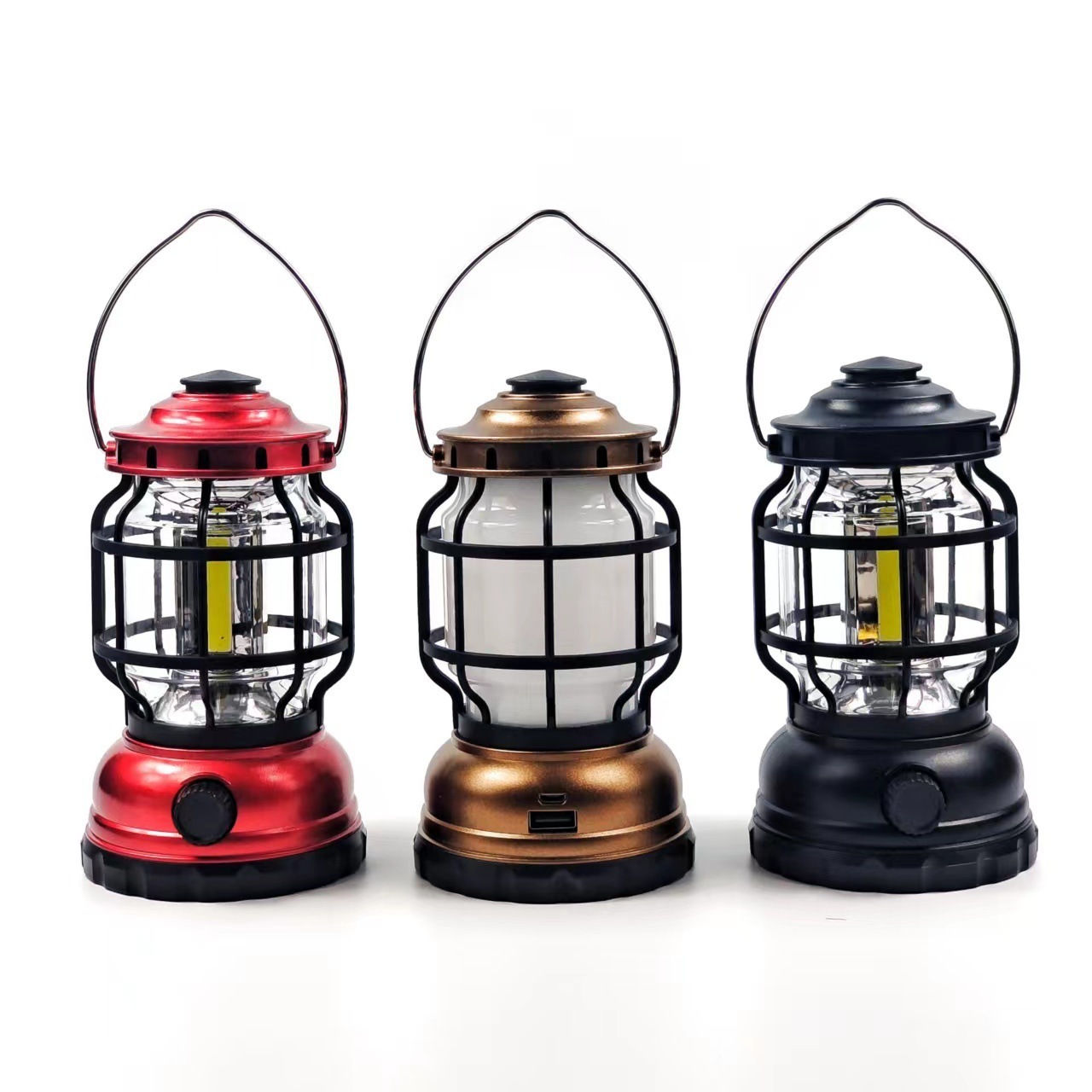 Outdoor Portable Retro Campsite Lantern COB Camping Light USB Rechargeable Emergency Lamp Torches Portable Tent Light