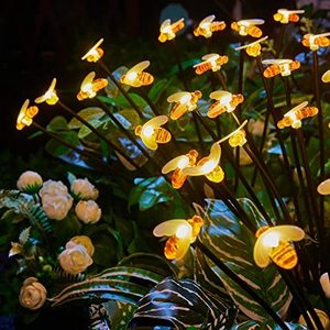 Solar Bee Lights Firefly Swaying Light 2 Modes Outdoor Garden Pathway Decorative  Waterproof 6 8 10LED fire fly lights