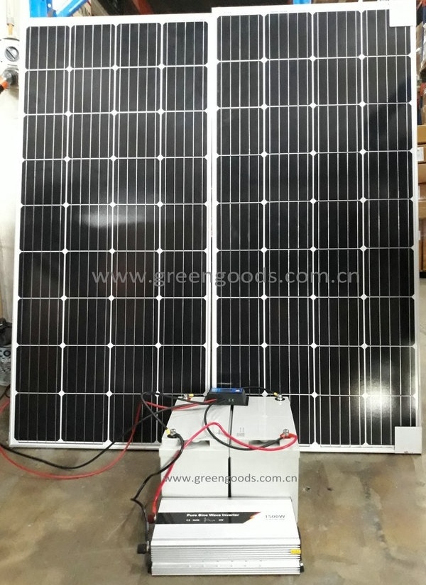 200W 300W 3KW 5KW 10KW Off Grid Photovoltaic solar Panel system kit 2*100W solar panel & 20 30A LCD controller USB for Home