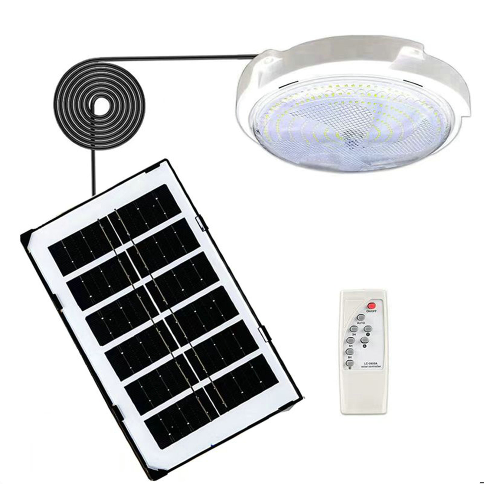 20W Solar Powered Light Sensor LED Ceiling Light Wall Lamp LED Remote Solar Light Outdoor/Indoor Garden Balcony Ceiling Lamp