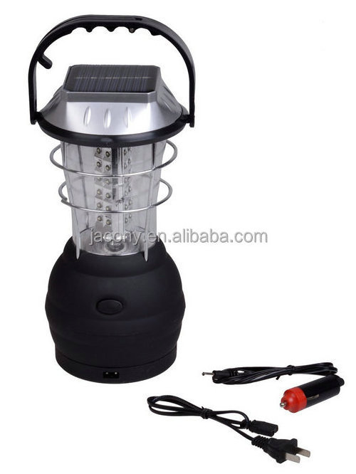 36led Portable Outdoor emergency led camping light solar camping lanterns with hand crank USB port cellphone charger