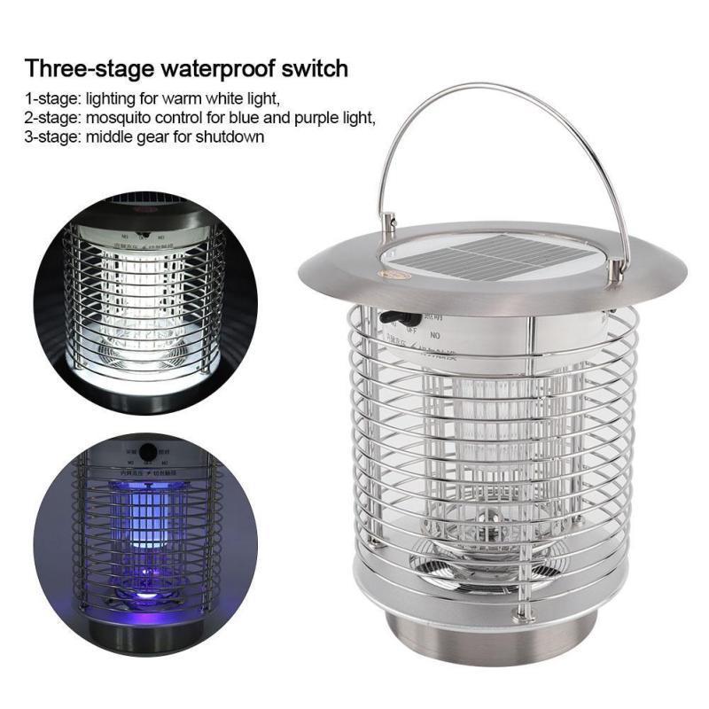 Bug Mosquito Zapper-Solar Electronic Insect Killer Multifunctional  Hanging lantern Camping Lantern Bug Zapper