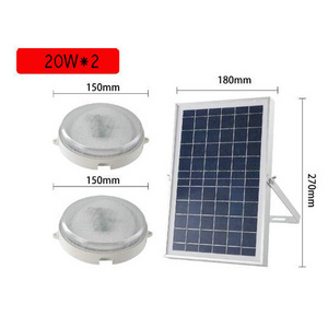 2 in 1 Outdoor Surface down light 2 head wall shed porch emergency light Timing brightness adjust Solar Panel LED ceiling lamps