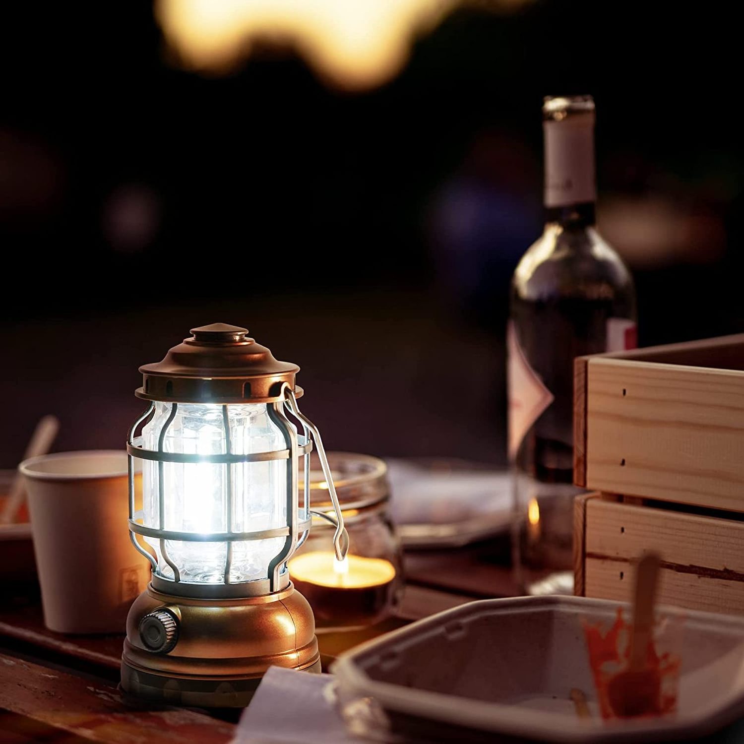 Outdoor Portable Retro Campsite Lantern COB Camping Light USB Rechargeable Emergency Lamp Torches Portable Tent Light