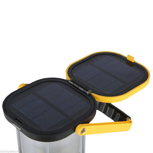 8LED 2.2W LED Portable Solar Camping Lantern with foldable solar panel and brightness setting Power bankTent Light Lantern