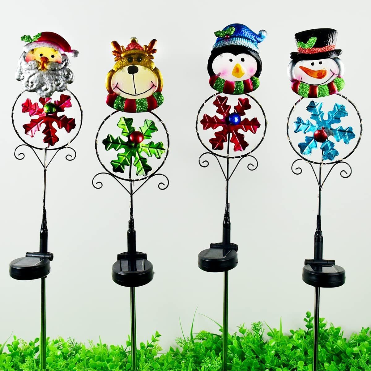 Christmas Solar Stake Lights Outdoor Decoration Xmas Ornaments for Garden Yard Driveway Pathway Patio Lawn Cemetery Grave Decor