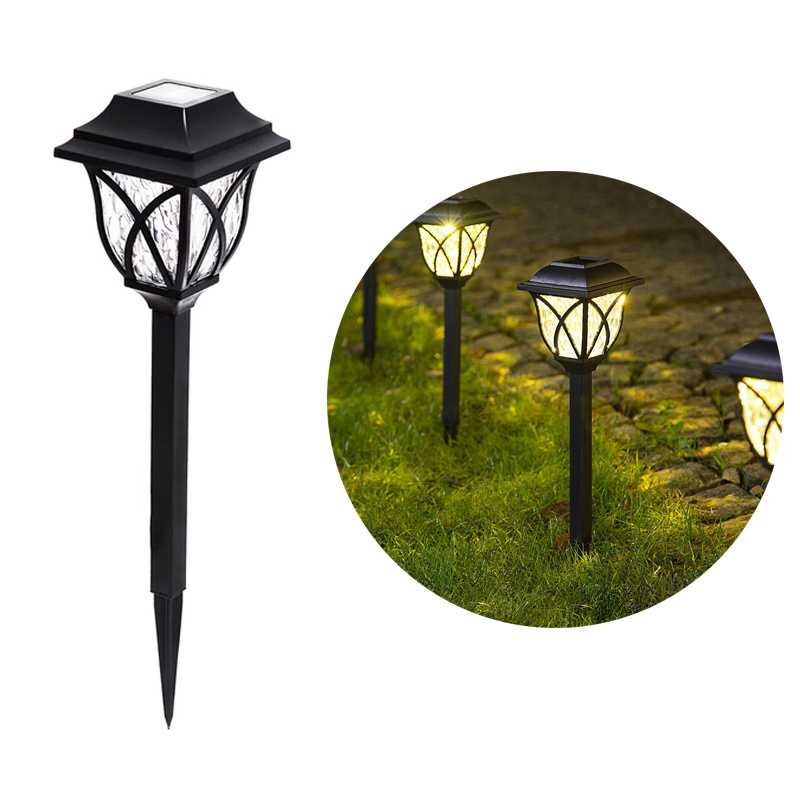 Plastic LED Solar Powered Pathway Lights Outdoor  LED Solar Landscape Decorative Lights Square Solar Pathway Lantern Light