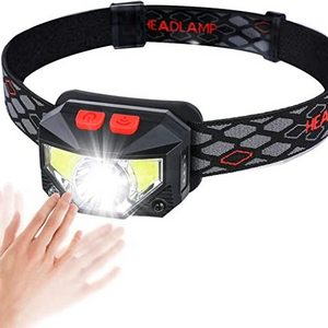 Headlamp Flashlight 350 Lumen Ultra-Light Bright LED Rechargeable Headlight White Red Light Motion sensor Headlamp Flashlight