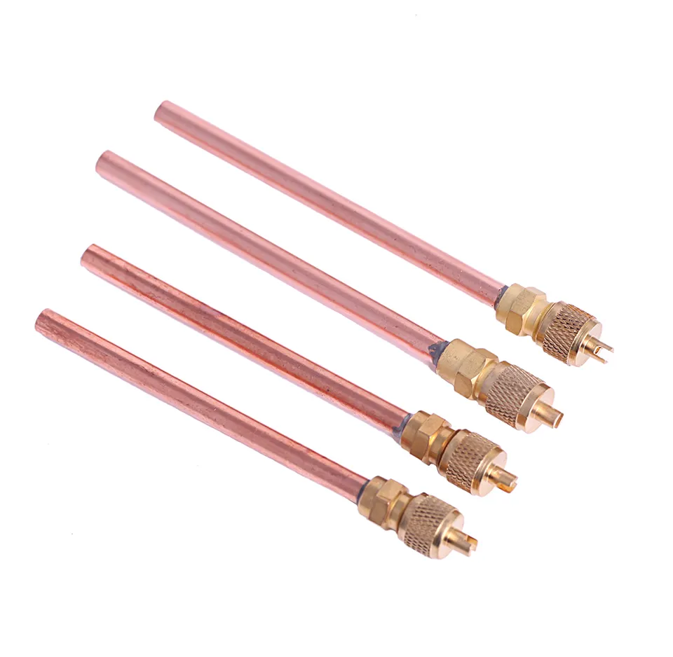 1/4 Copper ac charging valve with o-ring brass refrigerant charging valve for fridge