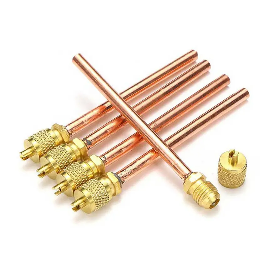 1/4 Copper ac charging valve with o-ring brass refrigerant charging valve for fridge