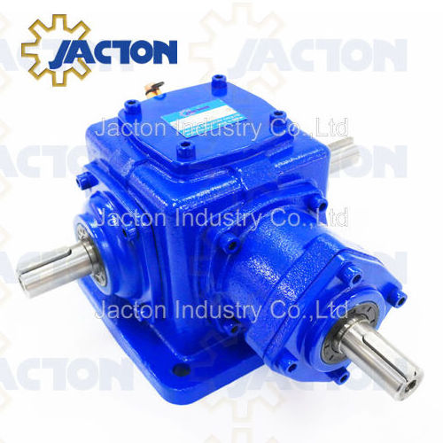 JT25 Spiral Bevel Gearbox is a 90 degree bevel gear reducer in manual screw jack lift table