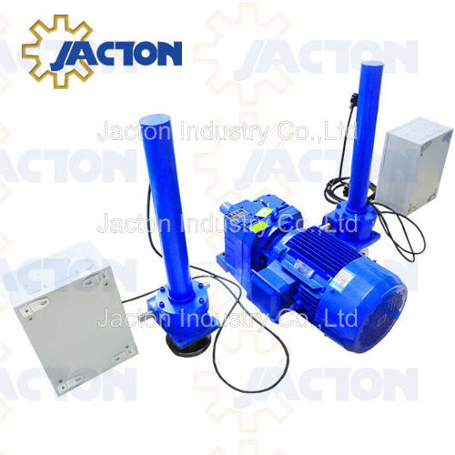 small DC motorised screw jack which can lift 3 tonnes of load by using worm gear