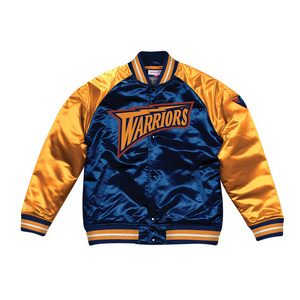 Custom Wholesale 100% Polyester Satin Varsity Bomber Baseball Winter Jacket Lakers Jacket Bulls Jacket