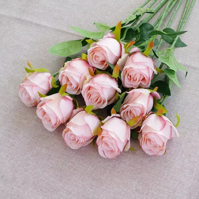 Wholesale Silk Flowers Artificial Long Stem White Roses Silk Christmas Roses