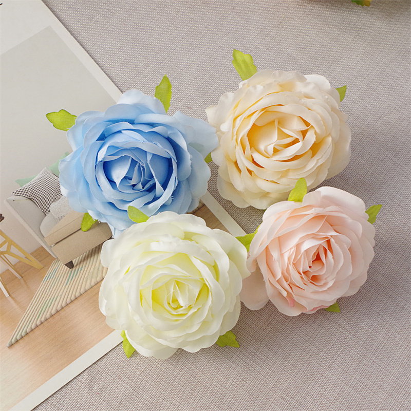 JAD Artificial Flowers Heads Wholesale Silk Rose Head Artificial Flower for  FLOWER Wall Decoration