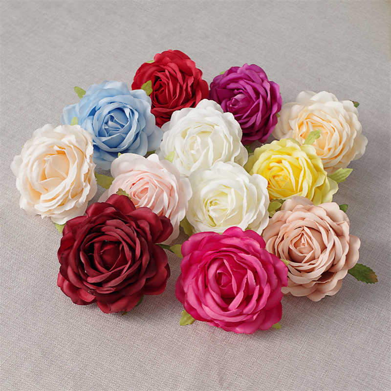 JAD Artificial Flowers Heads Wholesale Silk Rose Head Artificial Flower for  FLOWER Wall Decoration