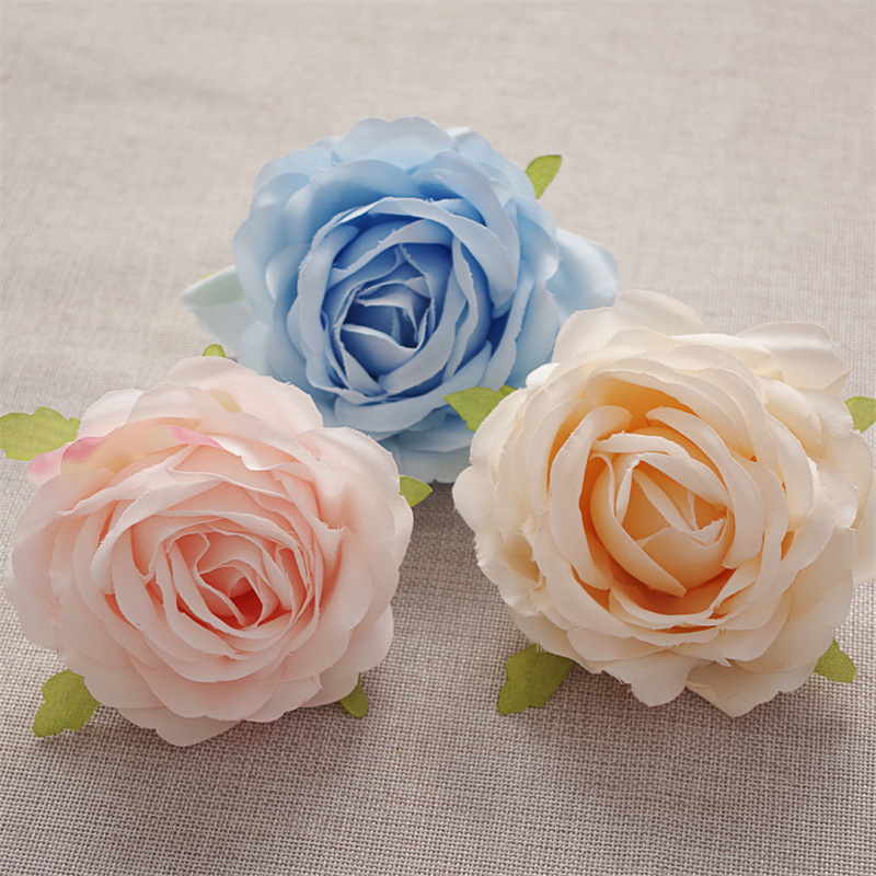 JAD Artificial Flowers Heads Wholesale Silk Rose Head Artificial Flower for  FLOWER Wall Decoration