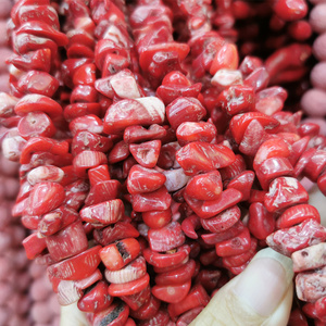 Natural Red Coral Chip Stone Beads Irregular Gemstones Loose Crystal Healing with Hole for Jewelry Making DIY Crafts5-15mm