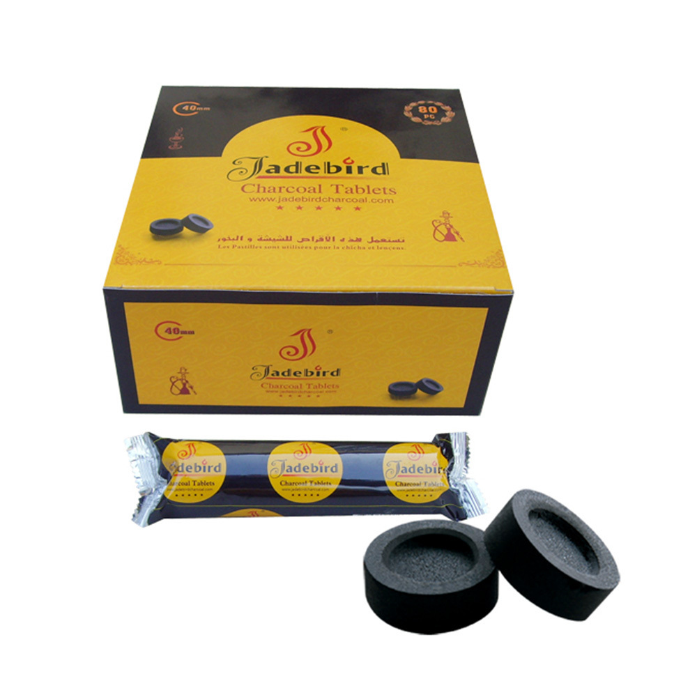 No smoke no flavor hookah tablet coal coconut cell shisha charcoal tablets round fast light shisha hookah