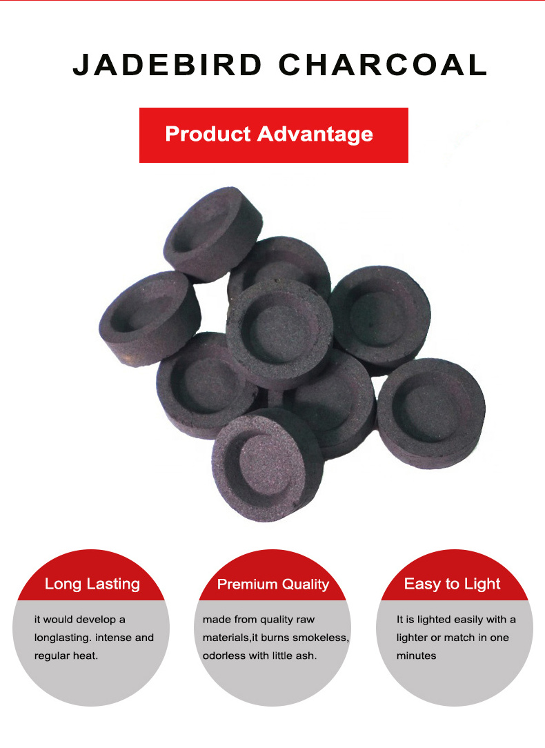 38mm incense shisha Hookah quick lighting  charcoal tablets with hole