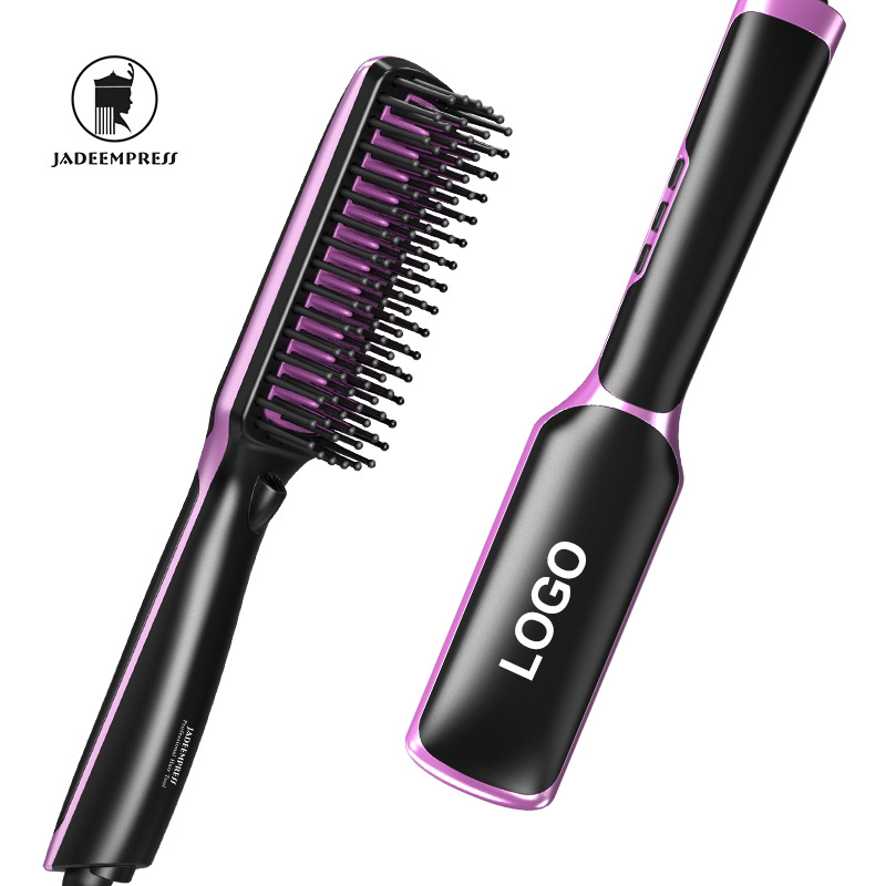 High Quality Negative Ions Hair Styling Tools LCD 2 In 1 Style Air Brush Hair Straightener Hot Comb Brush For Household