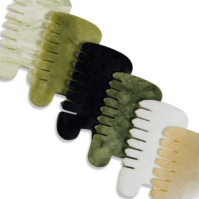 Other Skin Care Products (New) Real Jade Guasha Scraping Comb Hair Care U Shape Gua Sha Stone Comb Hair Scalp Scrapping Gua Sha