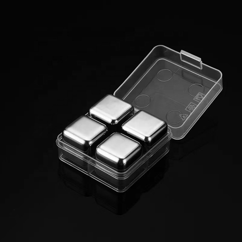 Stainless Steel 304 Ice Cooling Stones Reusable Square Ice Cubes Set for Ladies Facial Massage Beauty Ice Pack