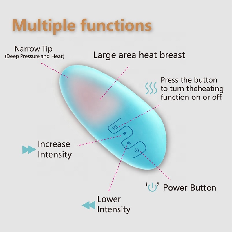 New Wireless Motherly Care Electric Silicone Breast Massager Breastfeeding Lactation Massager Vibrating Breast Care Massager